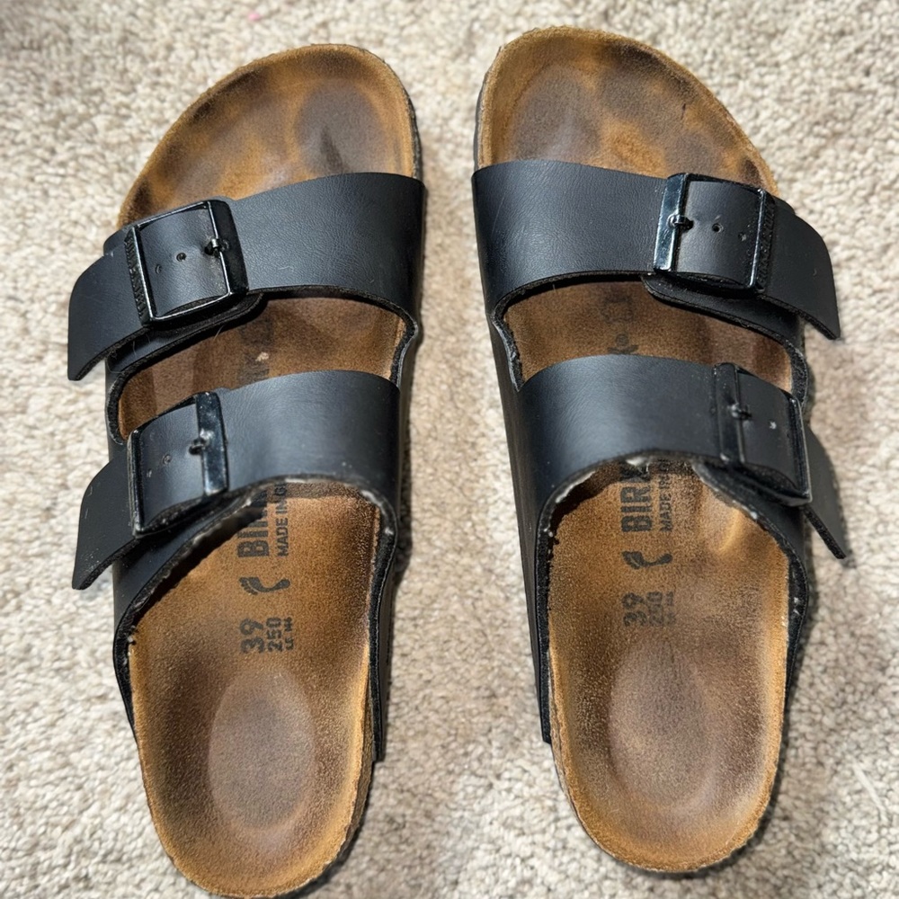 Birkenstock Arizona Black Leather Sandals